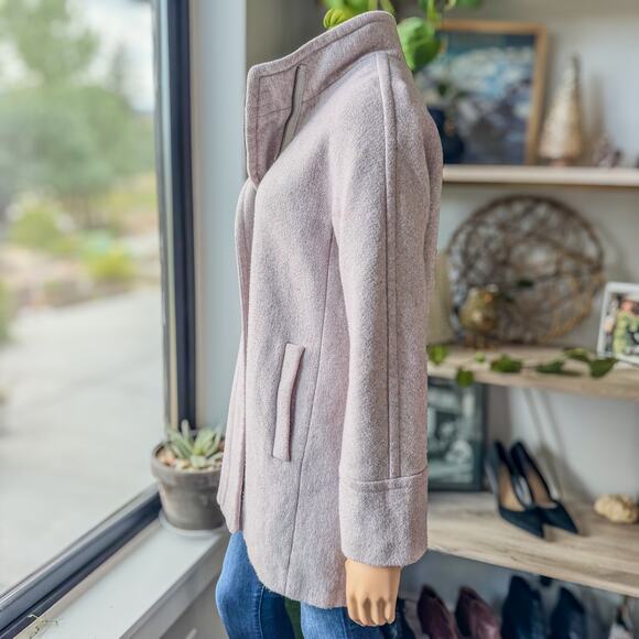 J. Crew Wool Blend Full Zip City Coat in Heather Dusk Grey, Women's Size 10 - Picture 4 of 12